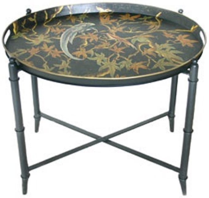 Bijzettafel met dienblad Black Bird, 62x47x57cm hg
