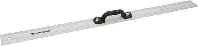 Silverline Markeerliniaal met waterpas - 900 mm - aluminium - dubbele libellen - glanzend