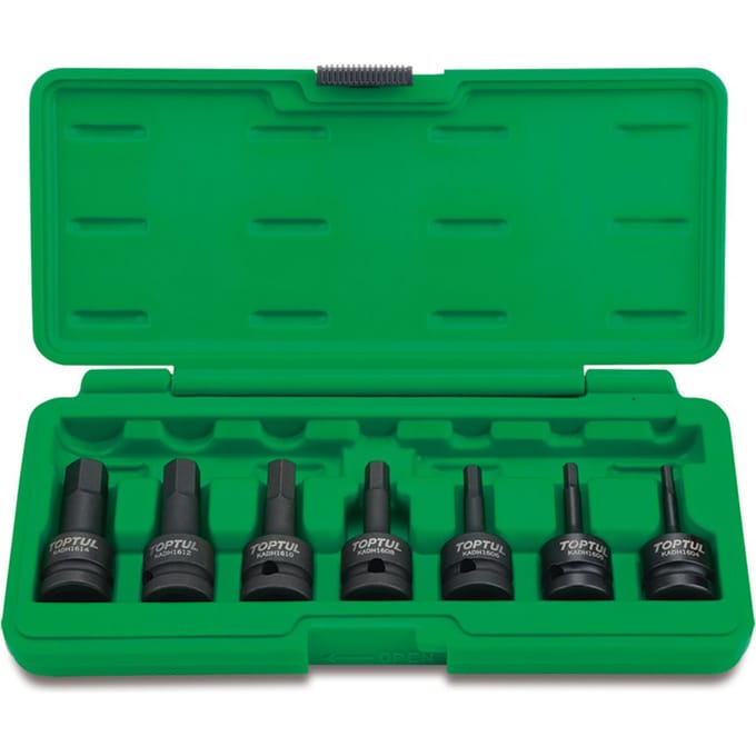 Zeskantige slagmoer Satz TOPTUL 1/2" 4, 5, 6, 8, 10, 12 mm