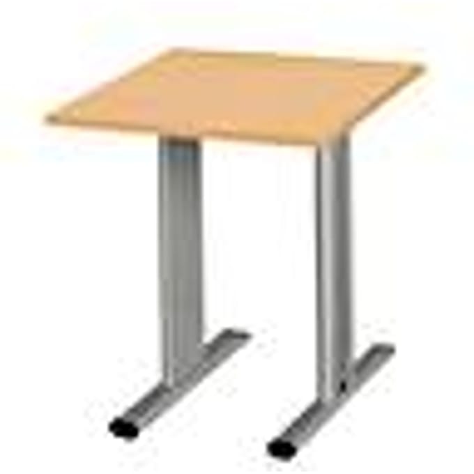Schäfer Shop  Select Planova vergadertafel, vierkant, 800 x 800 mm, beukendecor, accentlijsten blank alu