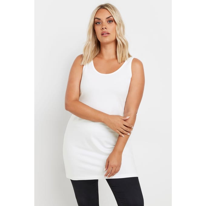 Yours Lange Top Van Katoen In Witsize 42