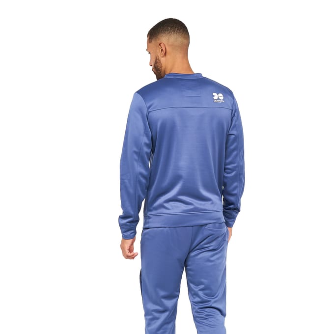 Crosshatch Heren Langtons Crew Neck Track Top (Blauw Indigo)