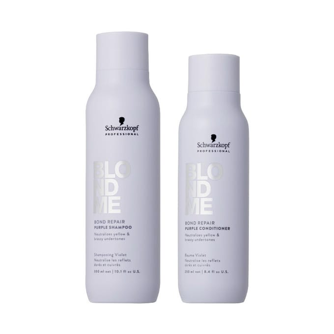 Schwarzkopf BlondMe Bond Repair Purple Shampoo 300ml + Conditioner 250ml