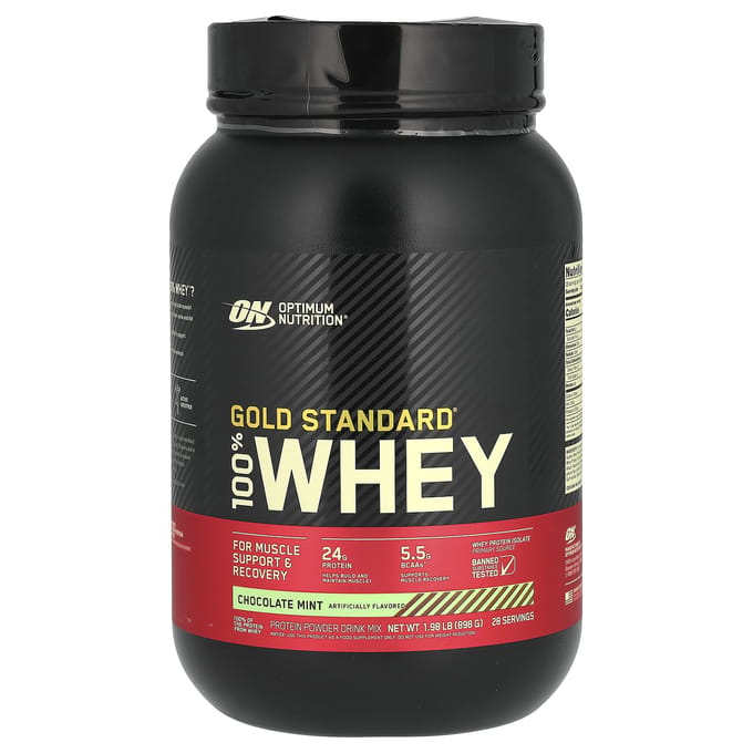 Optimum Nutrition, Gold Standard 100% Whey, Chocolade Munt, 1,98 lb (898 g)