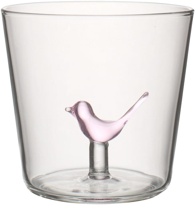 J-Line glas Vogel - glas - roze/transparant