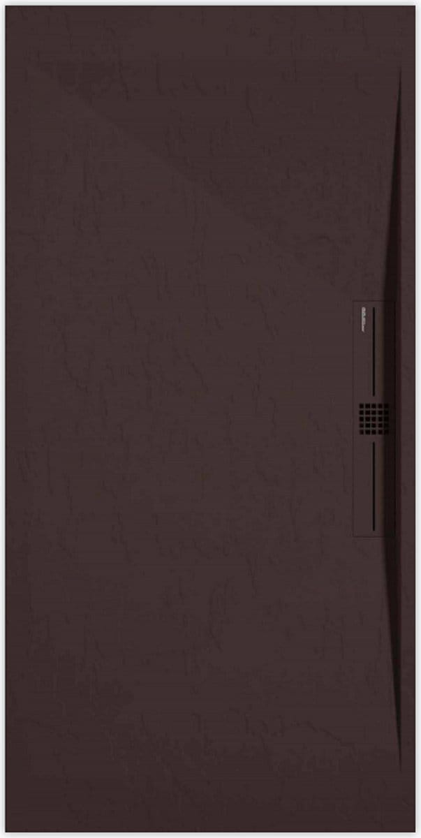 Sanifun douchebak Stone Side Chocolate Slate 1000 x 900 P