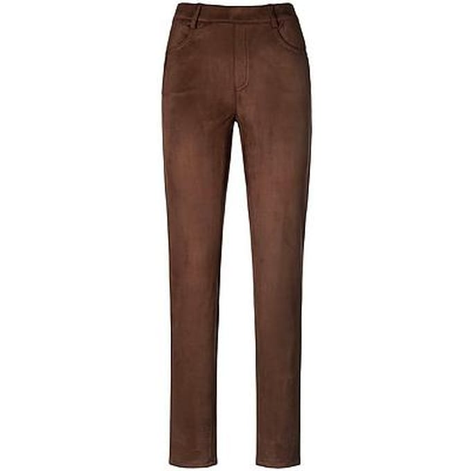 Broek zonder sluiting pasvorm Sylvia Van Peter Hahn bruin