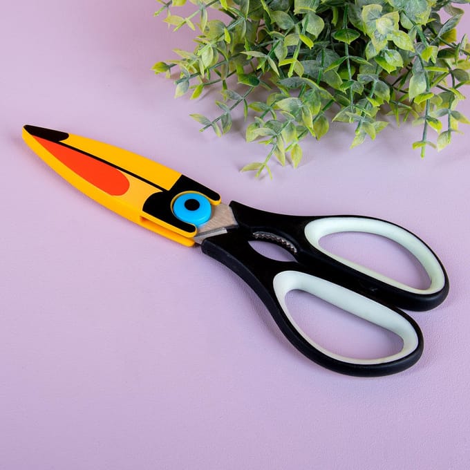 Kikkerland keukenschaar met opener vogel Toucan