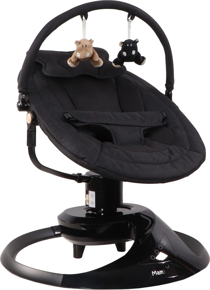 MamaLoes Nola Zwart Deluxe Elektrische Babyschommel