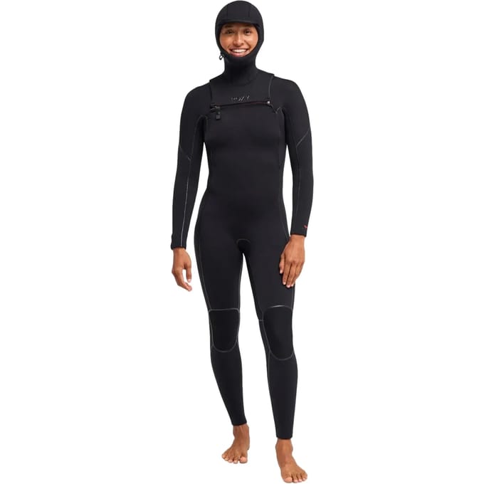 Dames surf wetsuit met capuchon Roxy Elite Xtra Warm 5.4 mm Front-Zip