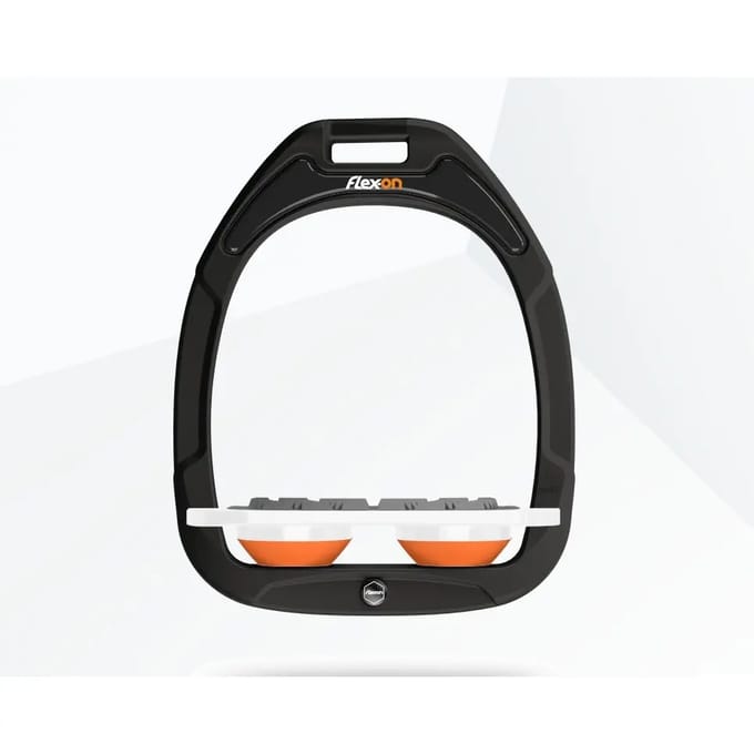 Platte Grip Steigbeugels Groen/Wit/Oranje Flex-On Green Composite