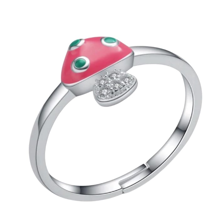 Paddenstoel ring - Roze- Verstelbaar - Charme Bijoux