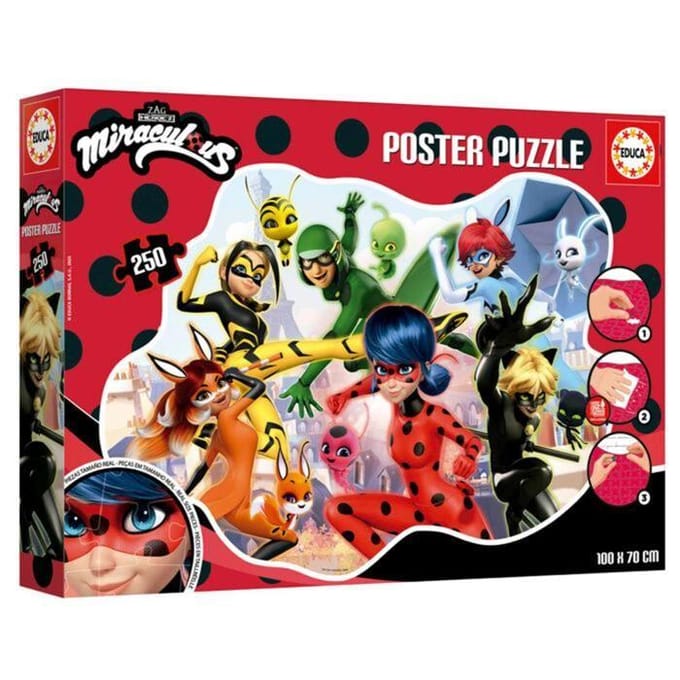 250-delige puzzel Educa Borras Miraculous Ladybug Poster