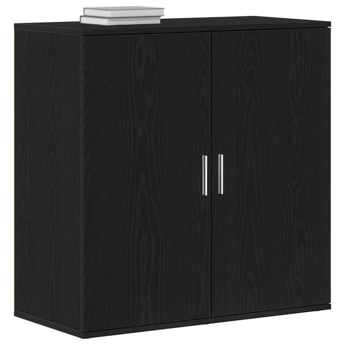 vidaXL - Dressoir - Zwart - Eiken - 79 - x - 38 - x - 80 - cm - Bewerkt - hout