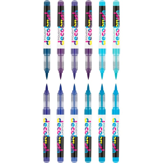 Karin - Pigment DecoBrush Acrylmarkers  - set van 12 - Violet-Blue Colors