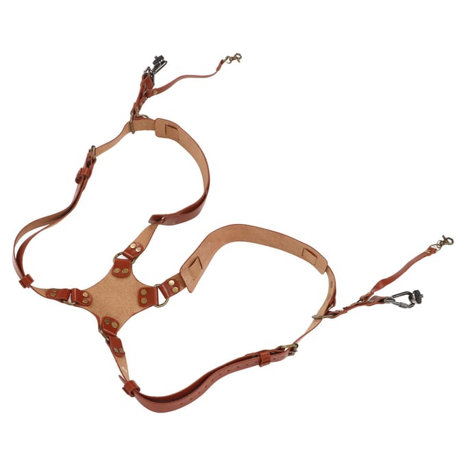 Camera Harnas Riem Leer Dubbele Schouder Camera Riem Harnas Accessoires voor Digitale Camera SLR Camera X Type, brown