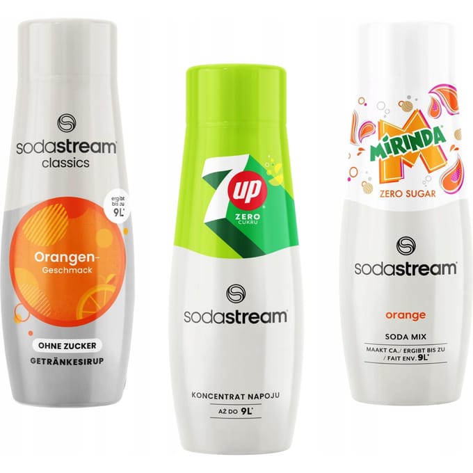 Sodastream Serie - Frisdrank Concentraten Set - Oranje Zero - 7up Free - Mirinda Zero