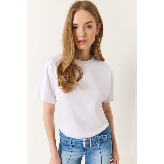 Katoenen Rundhals T-Shirt