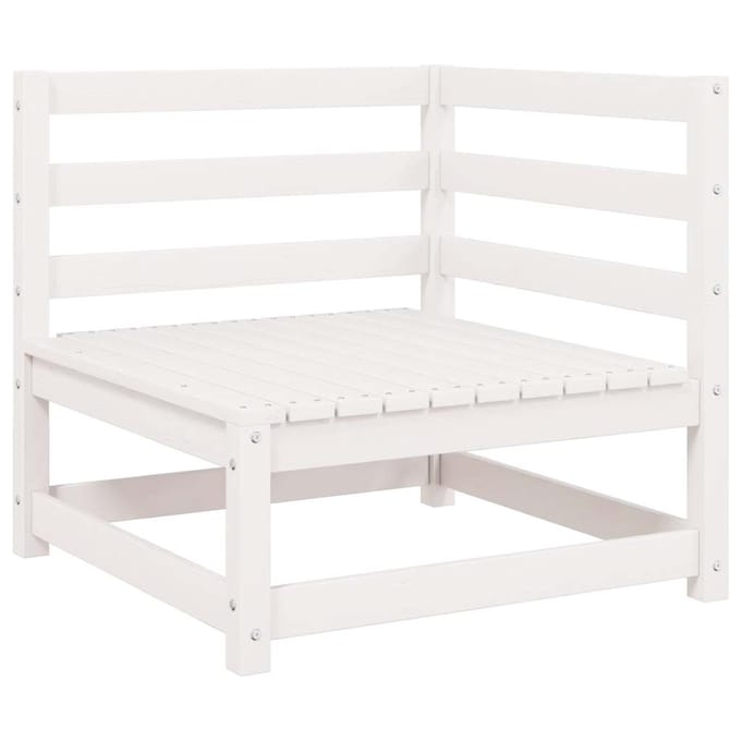 vidaXL - Tuinbank - 2-zits - met - kussens - massief - grenenhout - wit