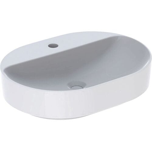 Geberit VariForm Countertop washbasin 60 x 45 cm, elliptical, with tap hole bench 500.778.01.2