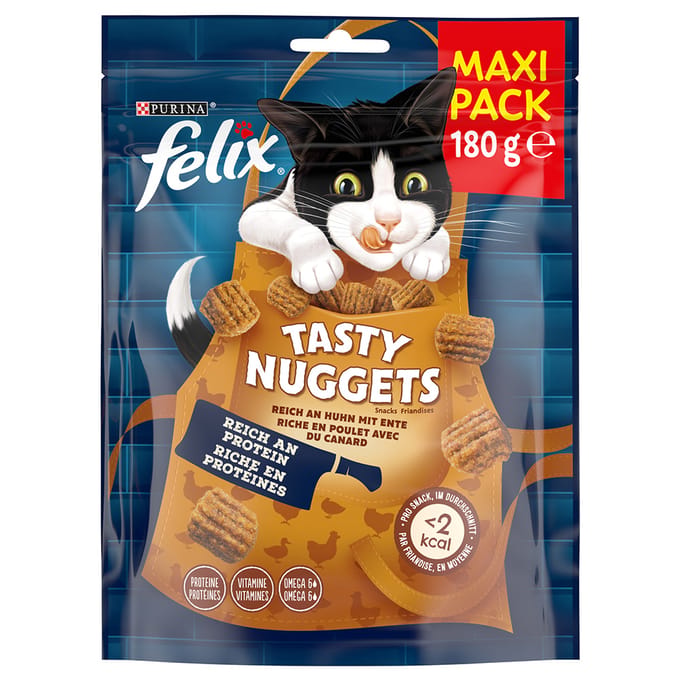 180g Felix Tasty Nuggets Huhn und Ente Katzensnacks