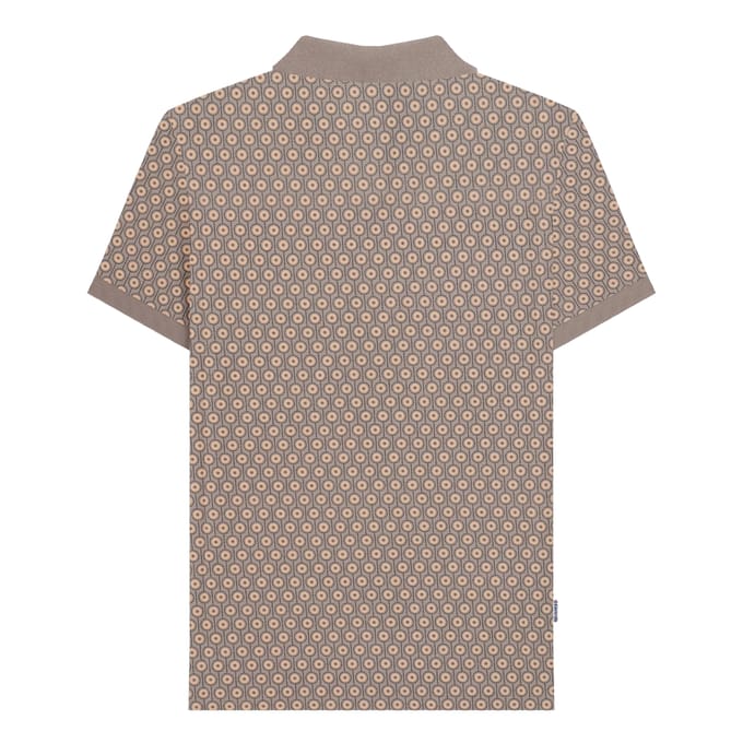 Lambretta Heren AW24 Geometrisch Poloshirt (Cinder)