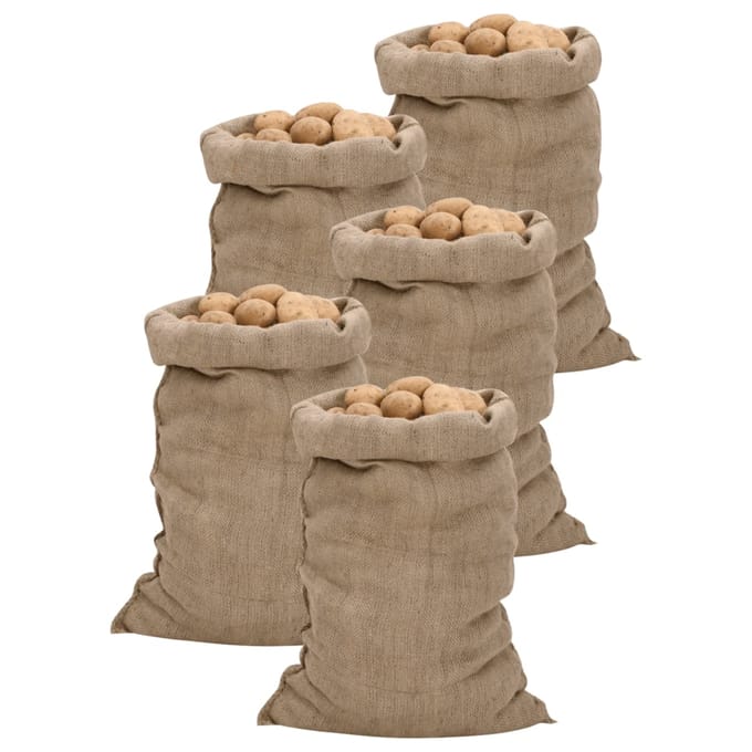 vidaXL - Jutezakken - 5 - stuks - 340 - g/m² - 60x105 - cm - 100% - jute