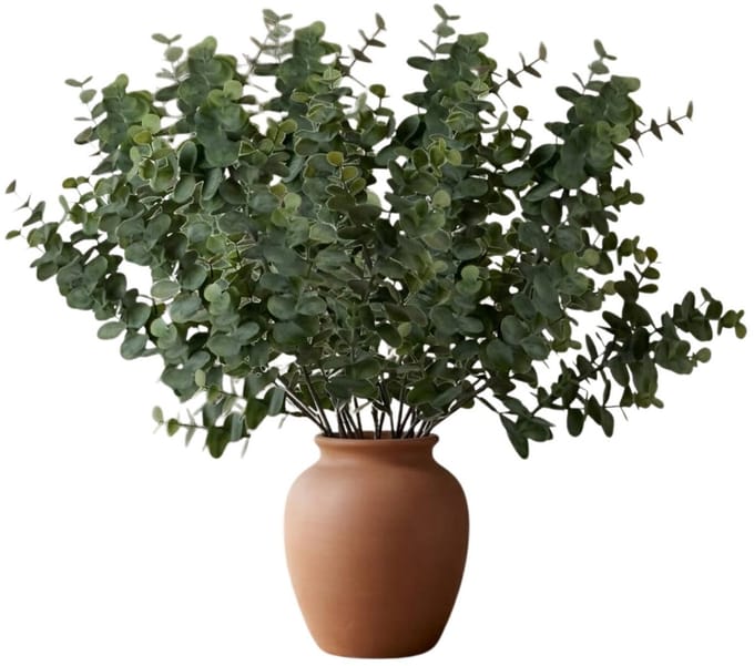 Mica Decorations Kunstbloem - 6x - Eucalyptus kunsttak - grijs/groen - 65 cm - decoratie