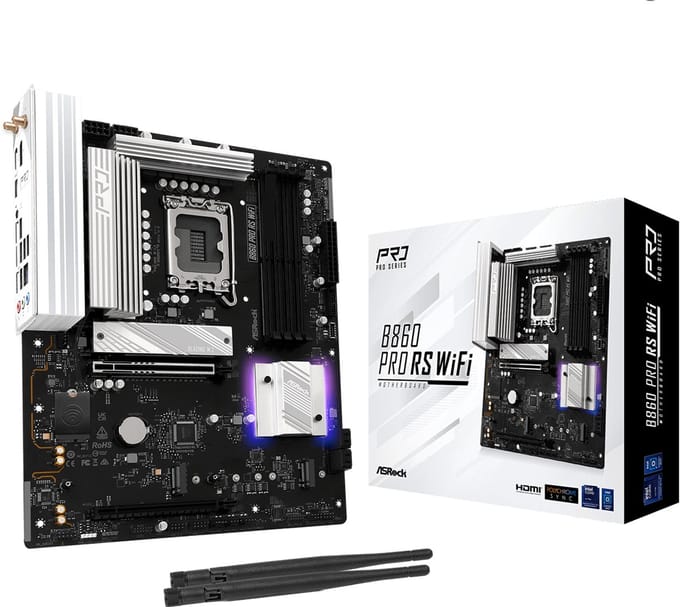 ASRock B860 Pro RS WiFi Moederbord - Intel B860 - Intel LGA1851 - DDR5 RAM - ATX