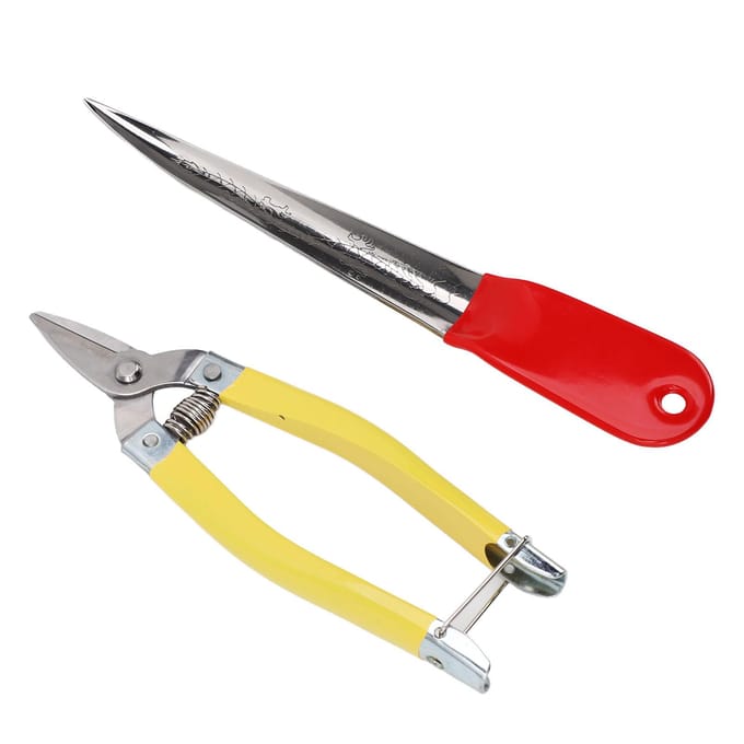 2 stuks Professionele Rotan Reparatie Gereedschapskit Roestvrij Staal Veelzijdig Rotan Reparatie Schaar Hefgereedschap voor Mandenmakerij Geweven red
