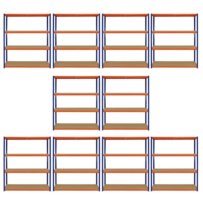 S-rax stellingkast - blauw/oranje - 180x150x50cm - 265kg per plank