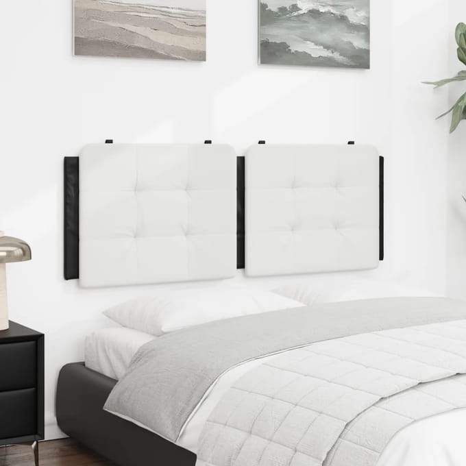 vidaXL - Hoofdbordkussen - "Zadar" - 120 - cm - kunstleer - wit - en - zwart