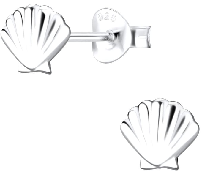 Joy|S - Zilveren schelp oorbellen - 6 x 5 mm massief - kinderoorbellen
