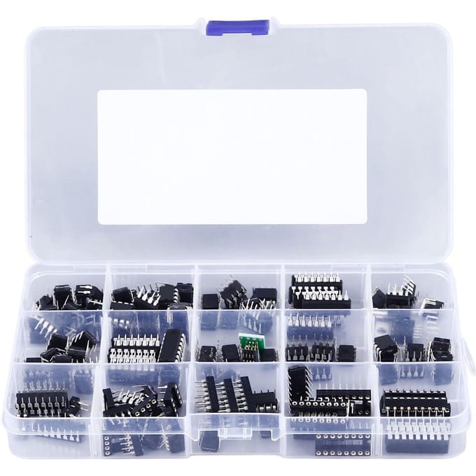150 Stuks 10 Soorten Geïntegreerde Circuit Chip Platte Pin IC Chips Assortiment IC Chip Socket Adapter Kit