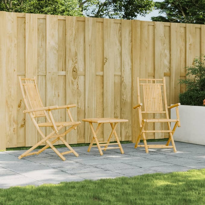 vidaXL - Opklapbare - stoelen, - 2 - stuks, - 53x66x99 - cm, - bamboe