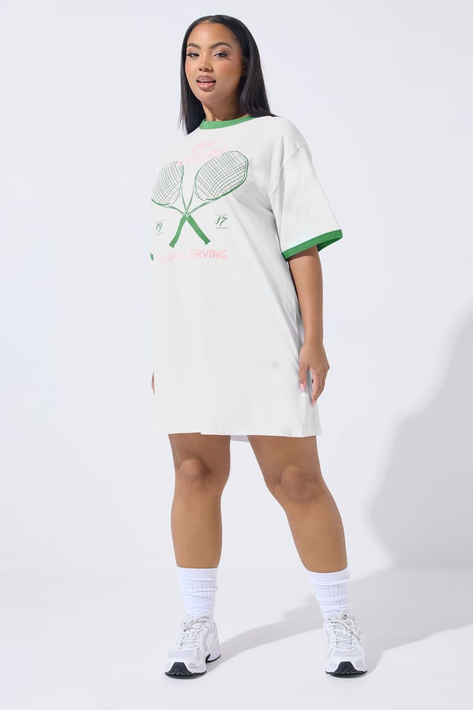 Limited Collection Witte 'Always Serving' Tshirtjurk Size 44