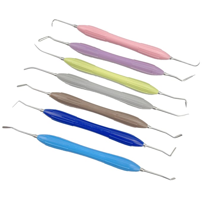 7 Stuks Dubbelzijdige Tandheelkundige Composiet Hars Vulling Spatel Esthetische Restauratie Hars Vuller Tandarts Gereedschap blue