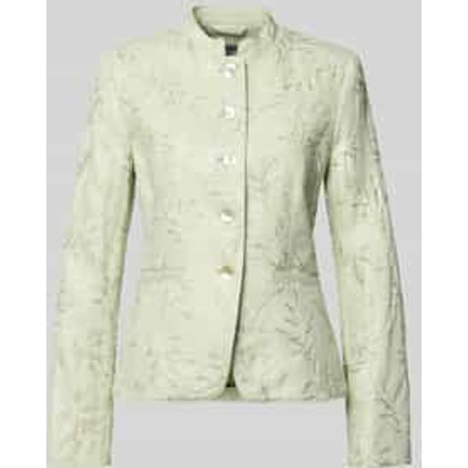 slim fit blazer met stitchings en opstaande kraag