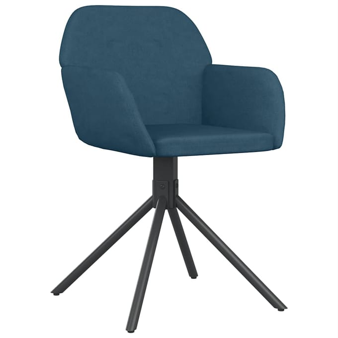 vidaXL - Eetkamerstoelen - draaibaar - 2 - st - fluweel - blauw