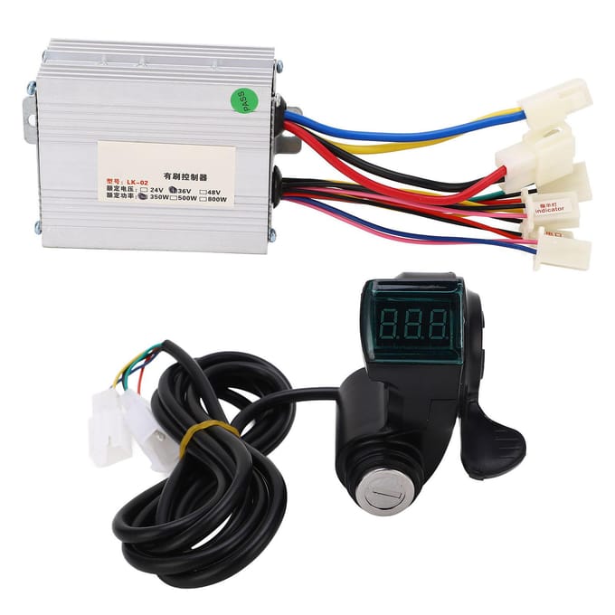 Motorcontroller Kit 350W Snelle Warmteafvoer Laagspanningsbeveiliging Elektrische Fiets Gashandvat white