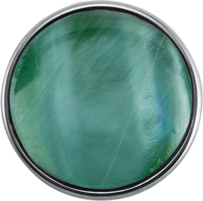 Quiges - Drukknoop Mini 12mm Parelmoer Schelp Mint Groen - EBCMK115