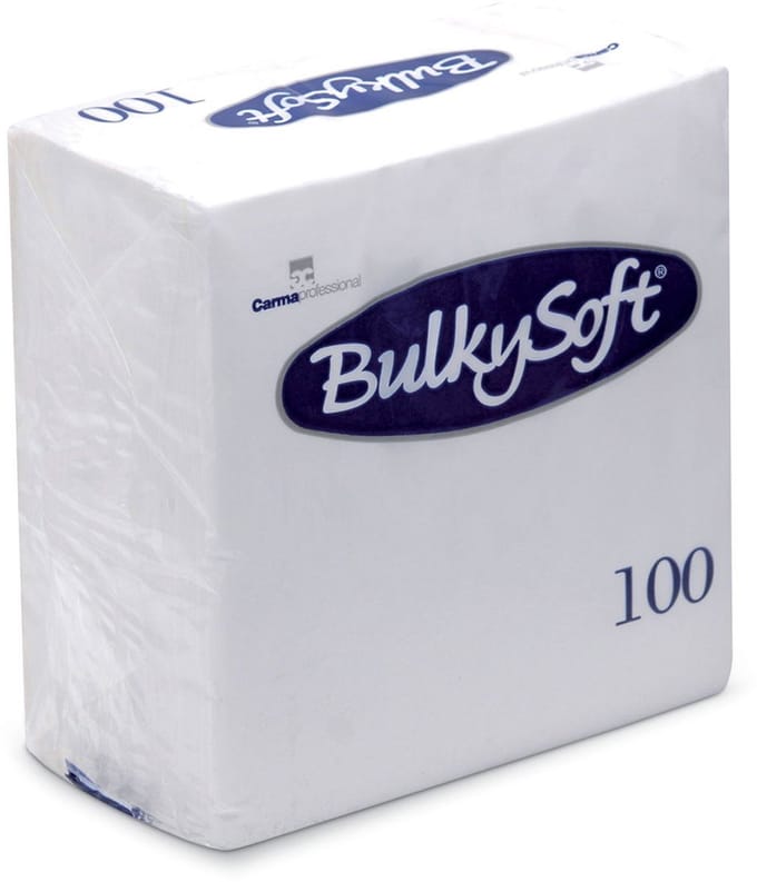 Bulkysoft servet wit 1/4 vouw 2-laags 24x24cm 2000 stuks