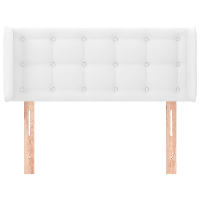 vidaXL - Hoofdbord - met - randen - 83x16x78/88 - cm - kunstleer - wit