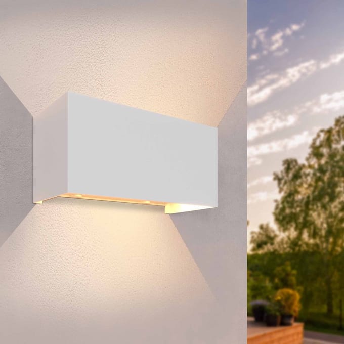 Ledvion - LED Wandlamp - 9,5W - 3000K - IP54 - Tweezijdig - Wit - Buitenlamp