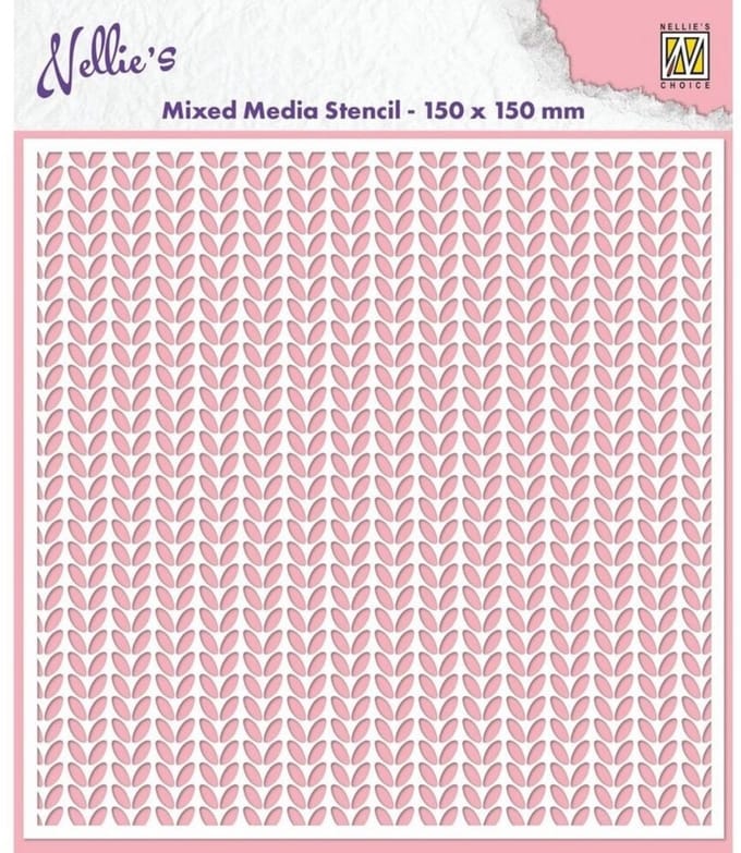 MMS4K-059 - Mixed Media Stencil Knitting - plastic sjabloon - breien - gebreid