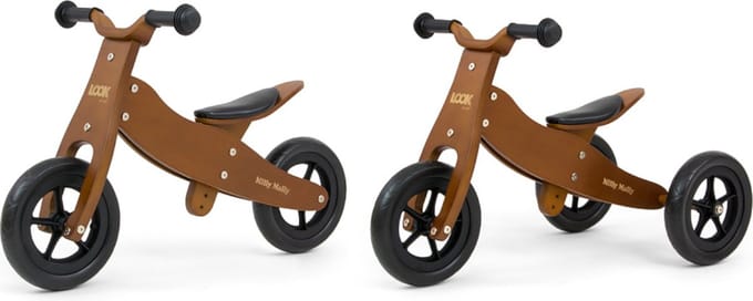 Milly Mally Loopfiets/Driewieler 2in1 Look - Natural Dark