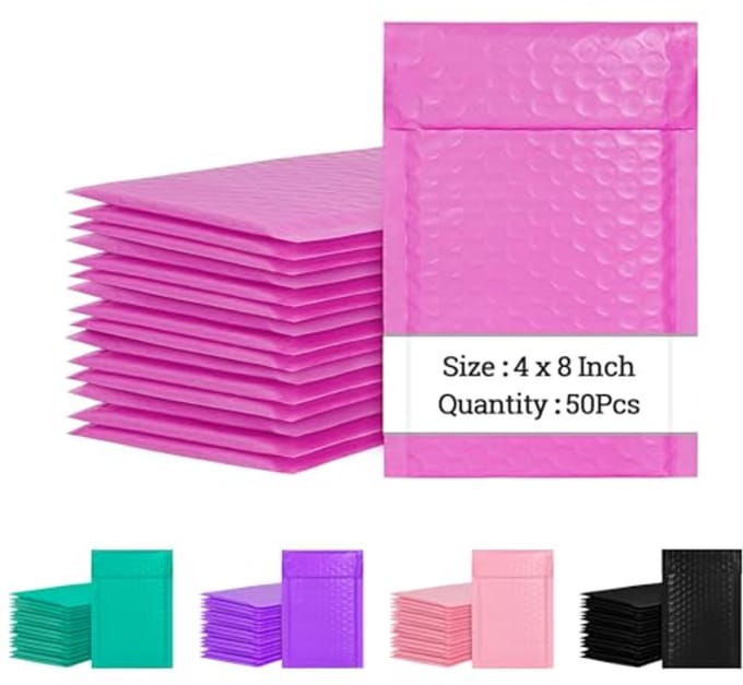 Bubble Mailers 4 x 8 Inch - 50 Stuks - Zelfsluitend en Waterdicht
