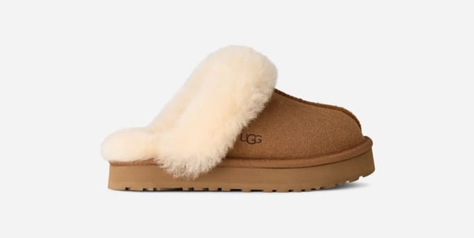 UGG® Disquette for Kids in Brown, Size 5, Suede/Polyester/Wool