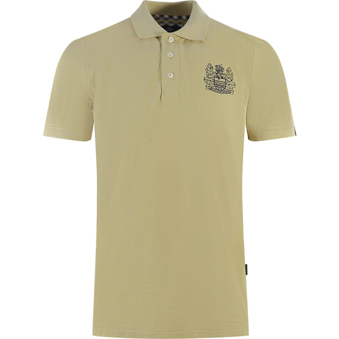 Aquascutum Branded Sleeve Beige Polo Shirt