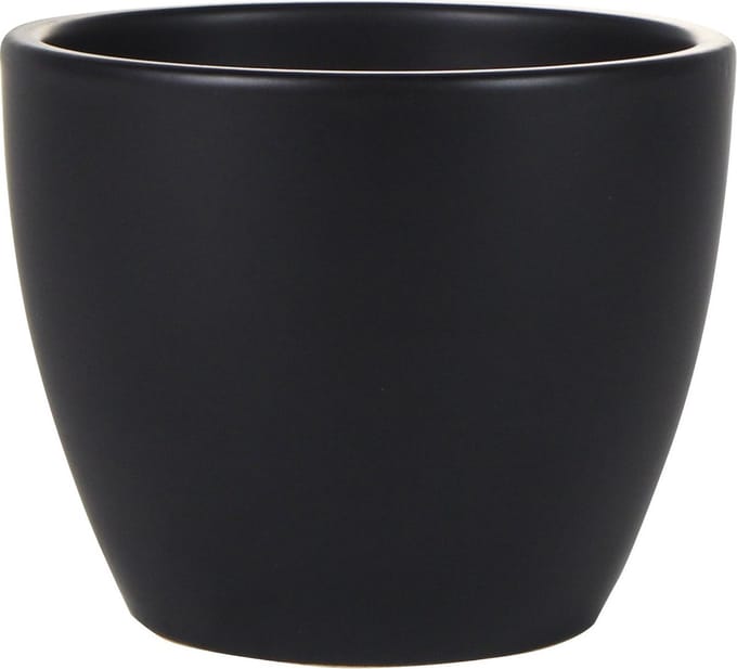 Ter Steege Bloempot - zwart - glans - Scandinavisch - 15 x 12 cm - plantenpot